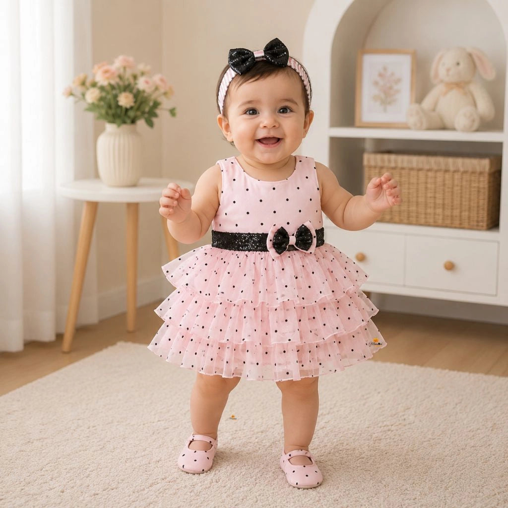 Buy Layered Sequin Bow Baby Frock for Girls White / 6-12 M Buy Layered Sequin Bow Baby Frock for Girls White / 6-12 M