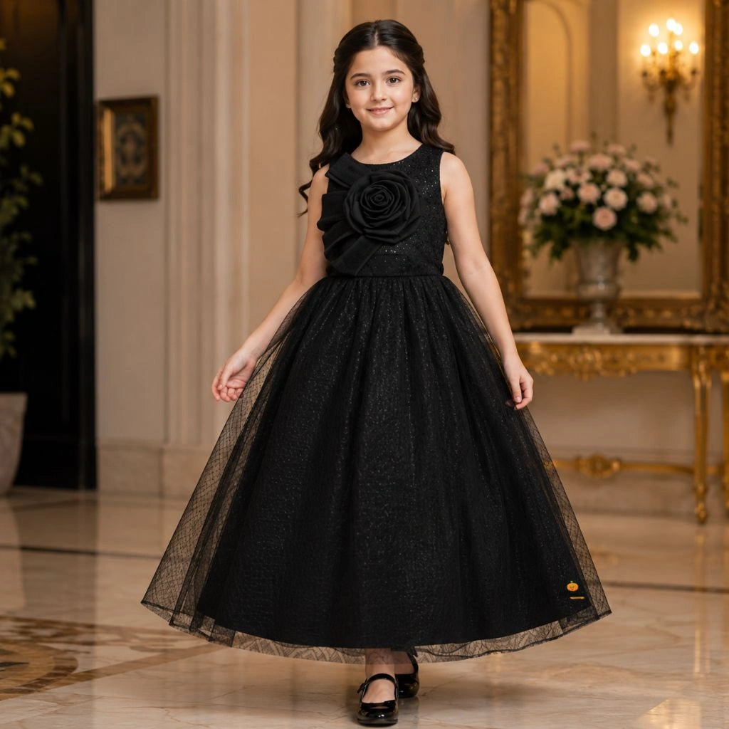 Black Party Wear Gown for Girls | Birthday & Wedding Dress Mumkins Black Party Wear Gown for Girls | Birthday & Wedding Dress Mumkins