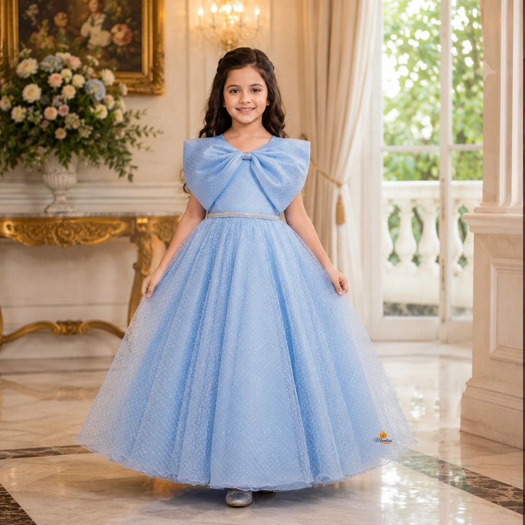 Sky Blue Partywear Gown for Girls