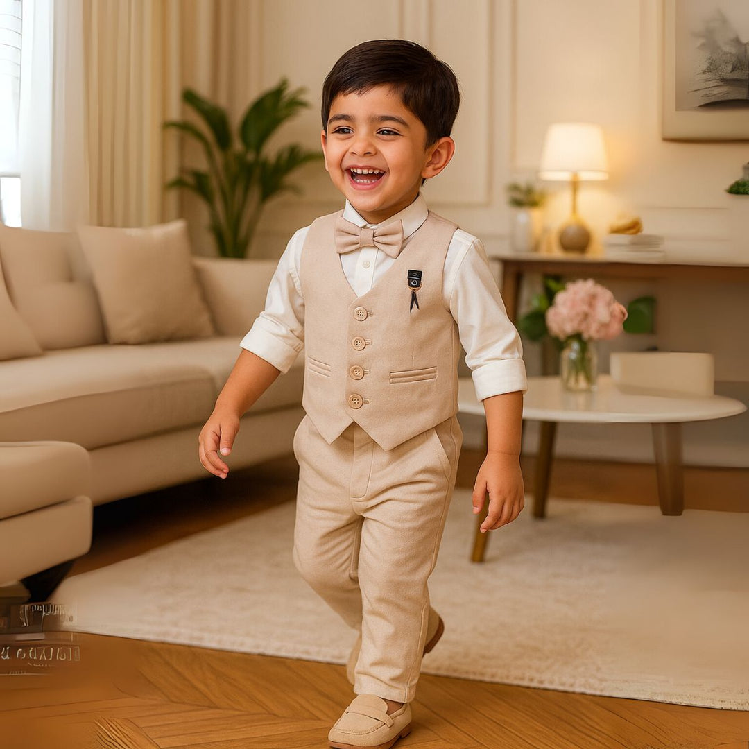 Peach Party Wear Set for Boys