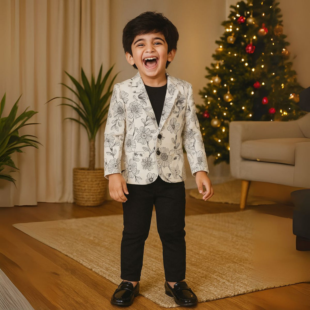 White Party Wear Set for Boys