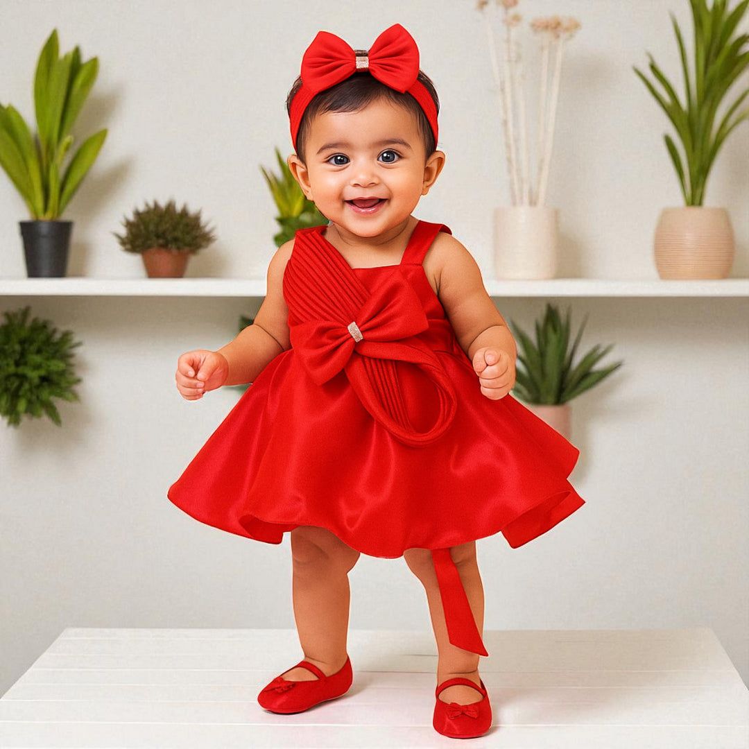 Bright Red Baby Girls Frock