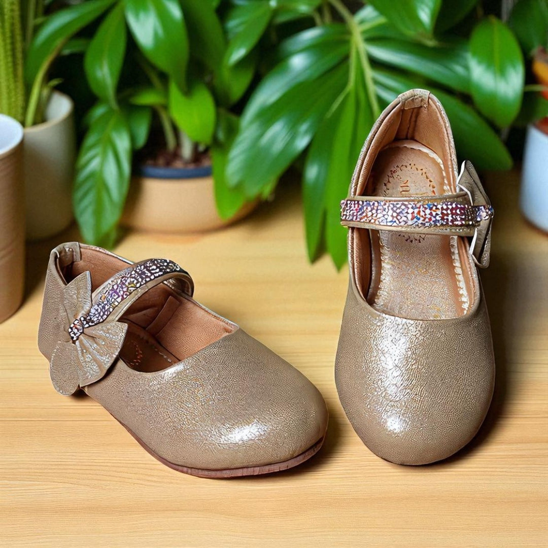 Golden Party Girls Bellies with Bow & Sparkle Strap
