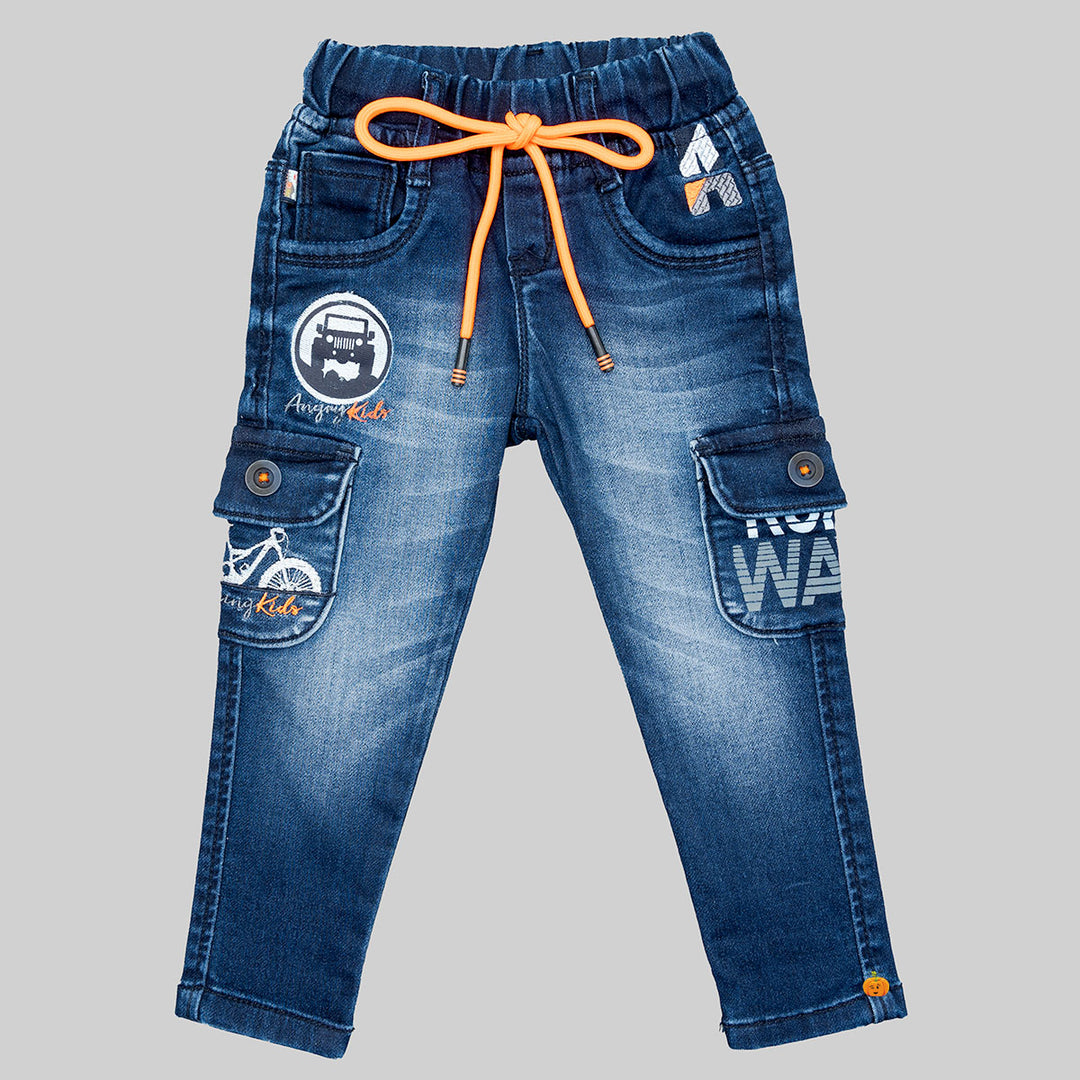 Drawstring Slim Fit Jeans for Boys Front