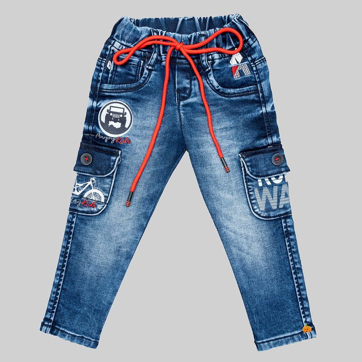 Drawstring Slim Fit Jeans for Boys Front