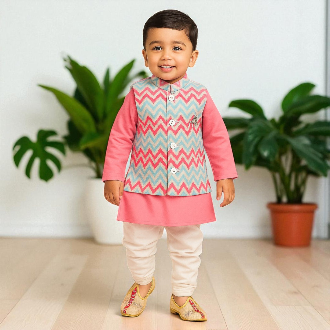 Zig Zag Pattern Kurta Pajama for Boys