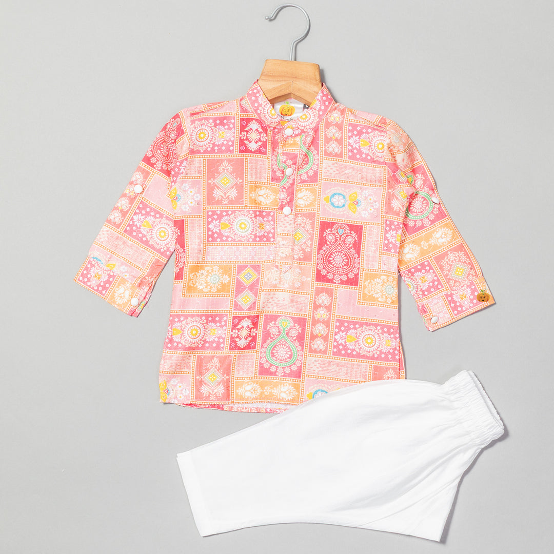 Printed Boys Kurta Pajama