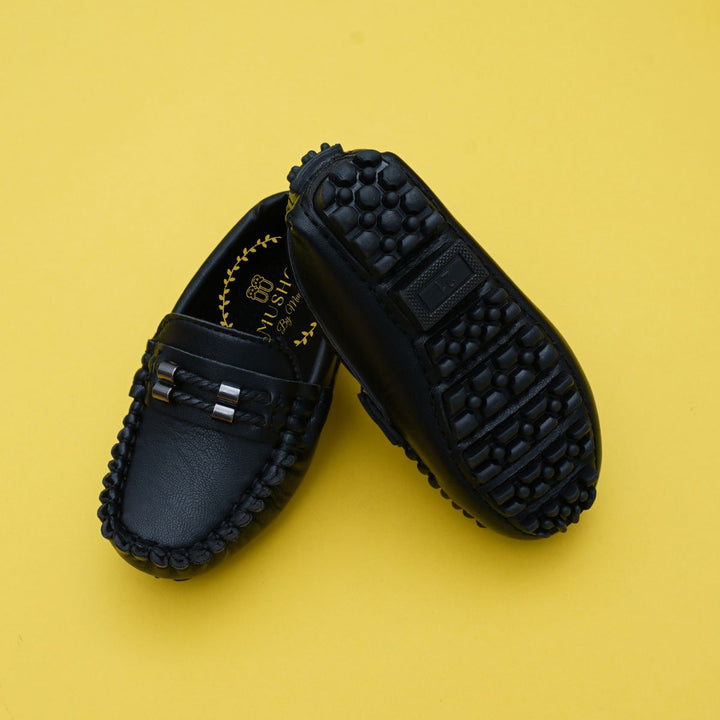 Black Loafer Shoes for Boys Back 