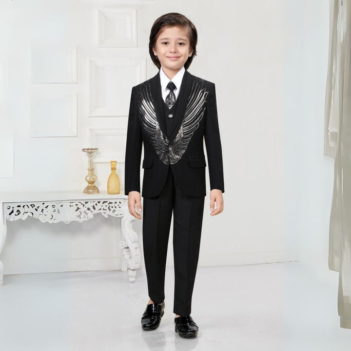 Premium Party Wear Boys Suit with Wing Embroidery