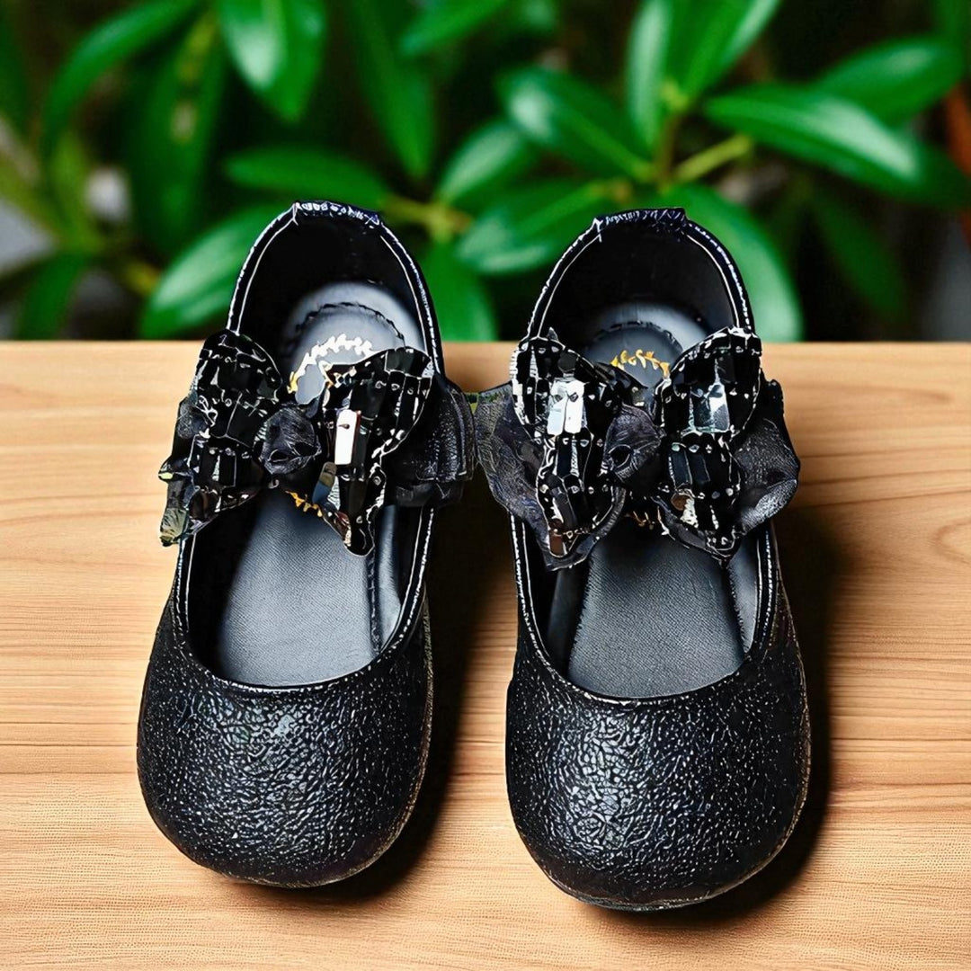 Black Butterfly Strap Bellies for Girls