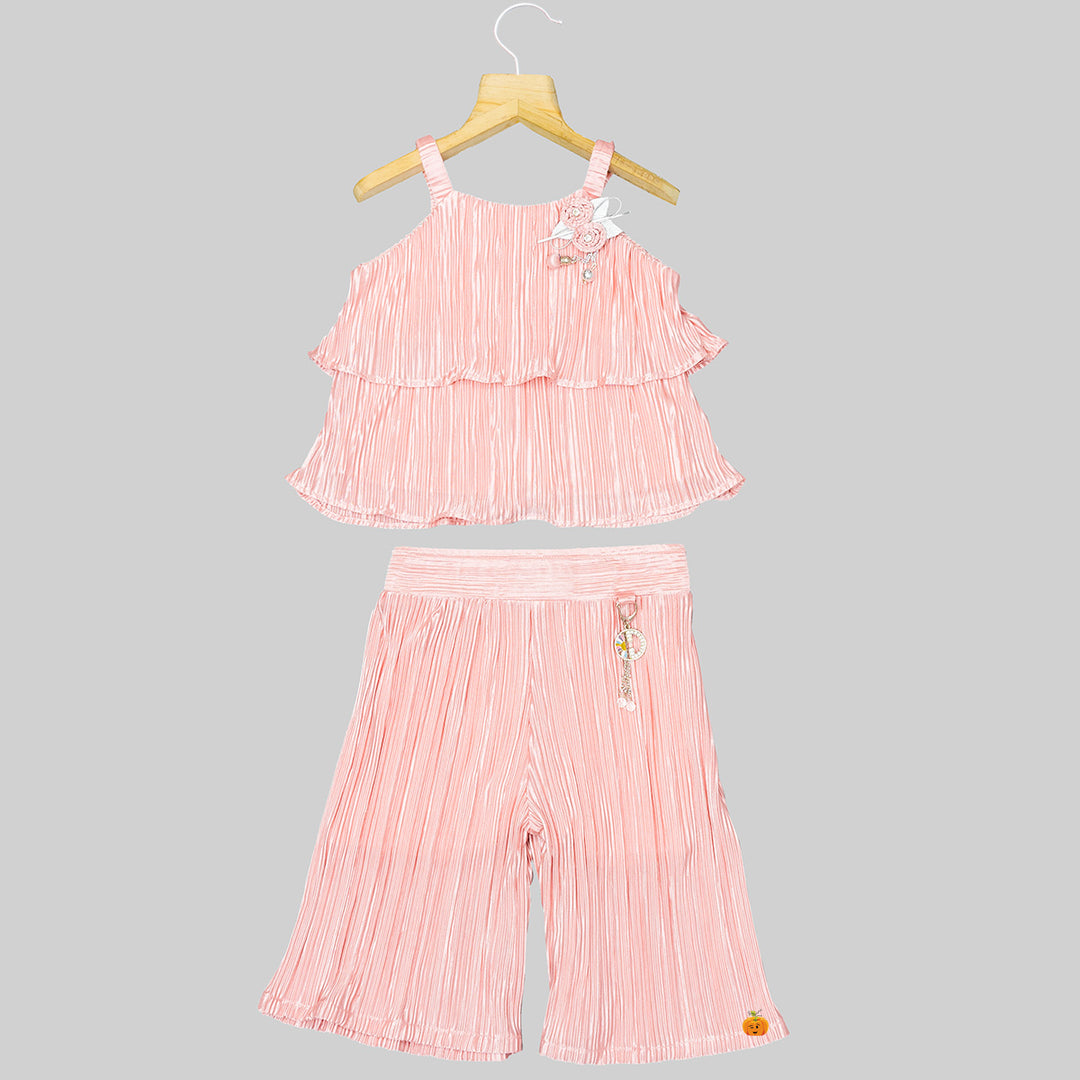 Onion Striped Girls Palazzo Suit Front 