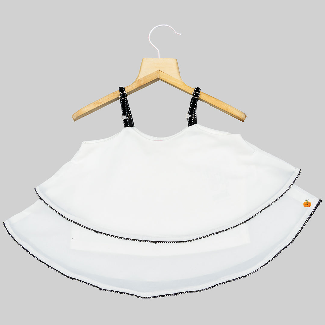 Cream Sleeveless Crop Top for Girls Back View