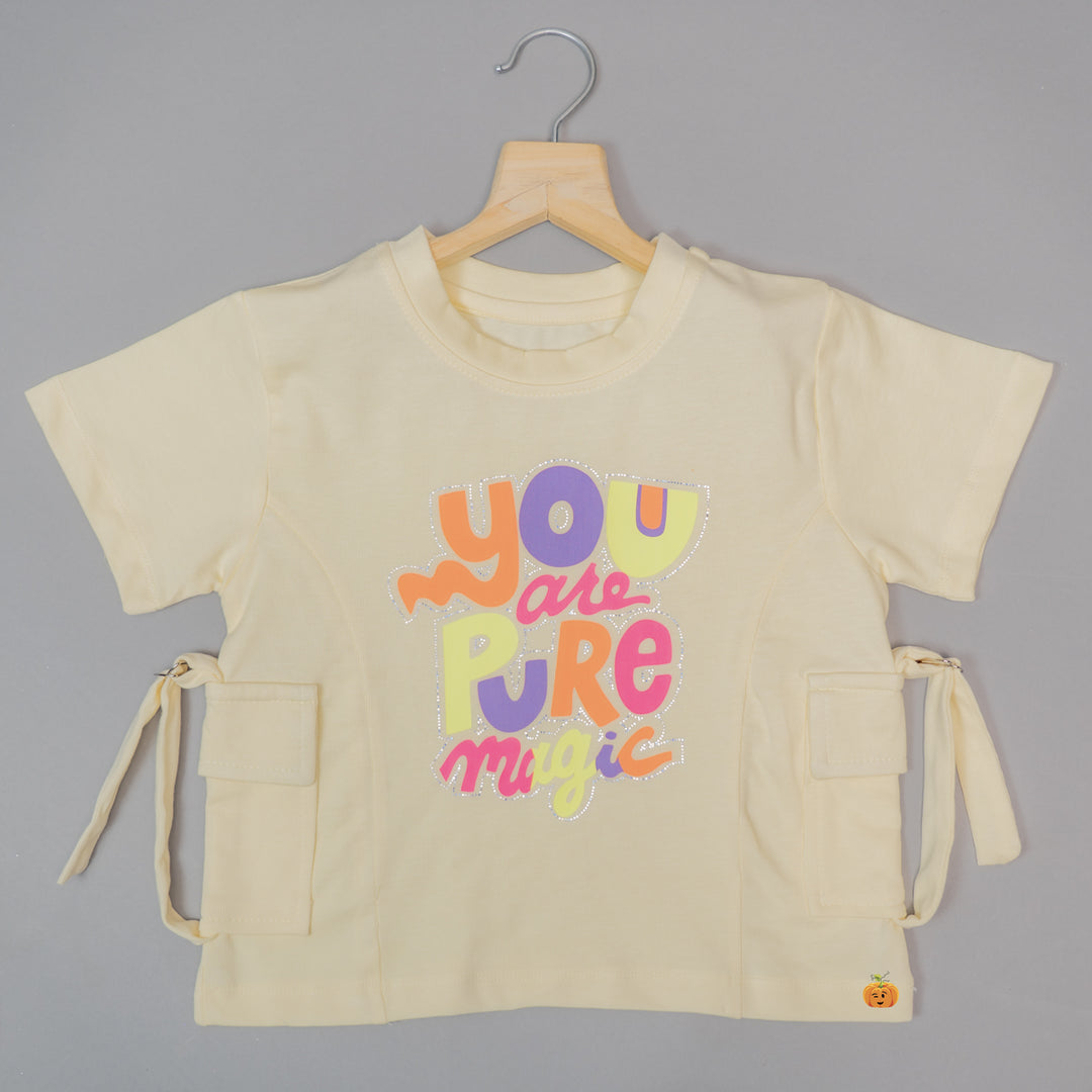 Yellow Printed Girls Top