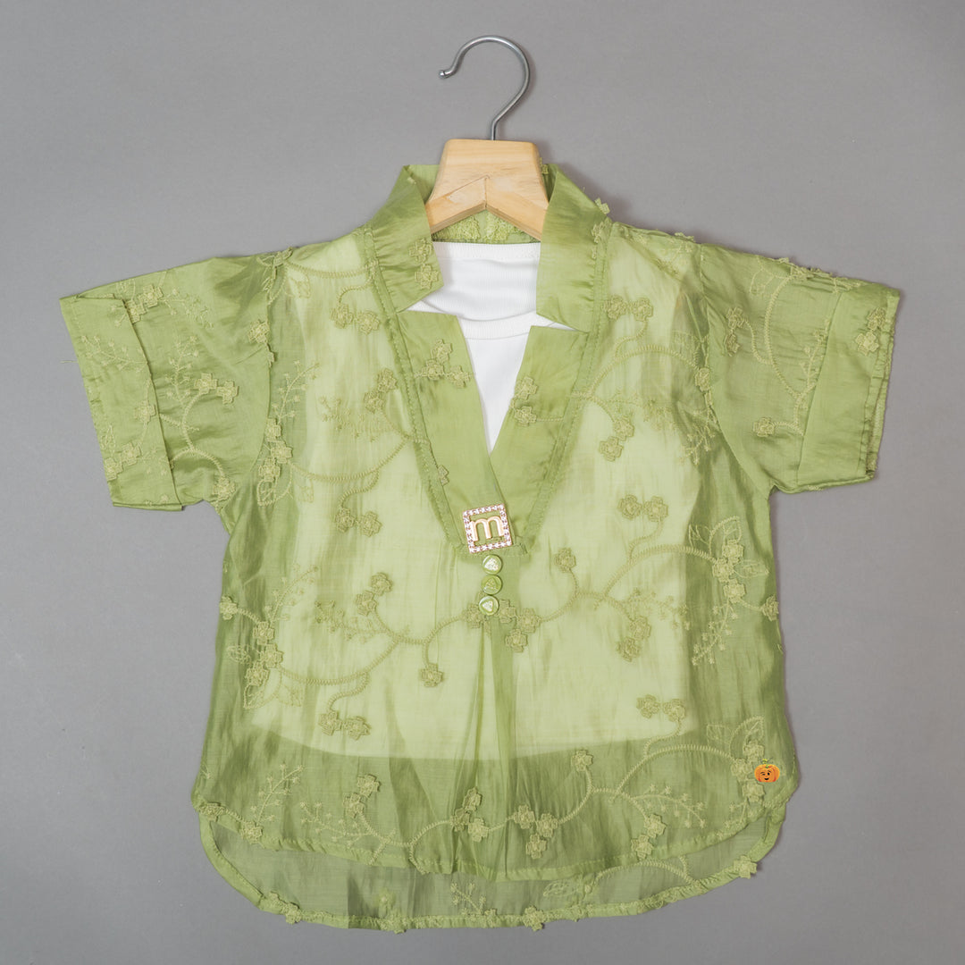 Green & Onion Top for Girls