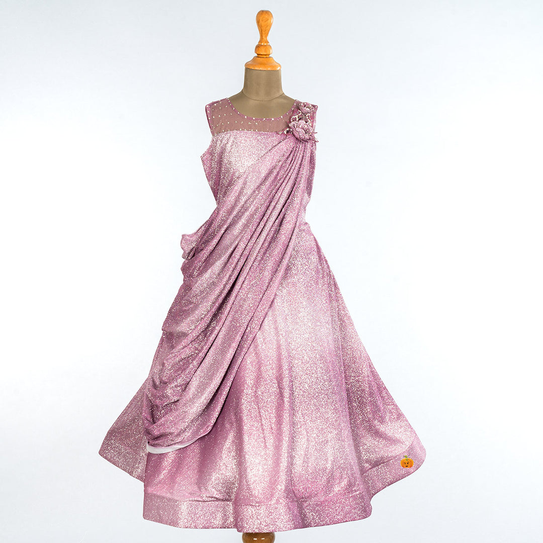 Glittery Onion Gown for Girls Front