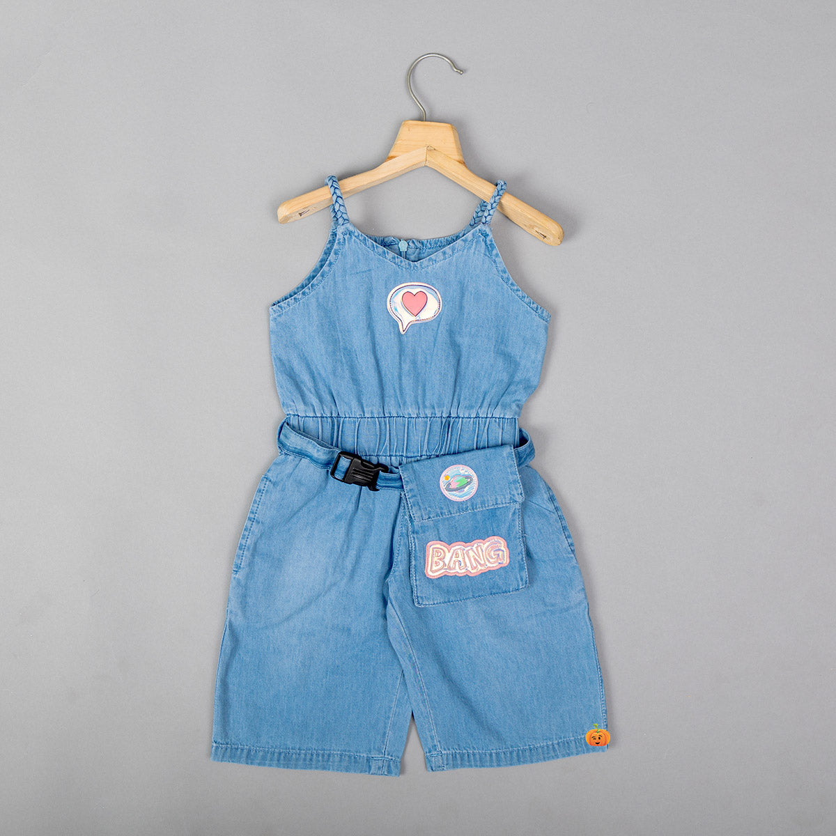 Denim Jump Suit for Girls - Main Image