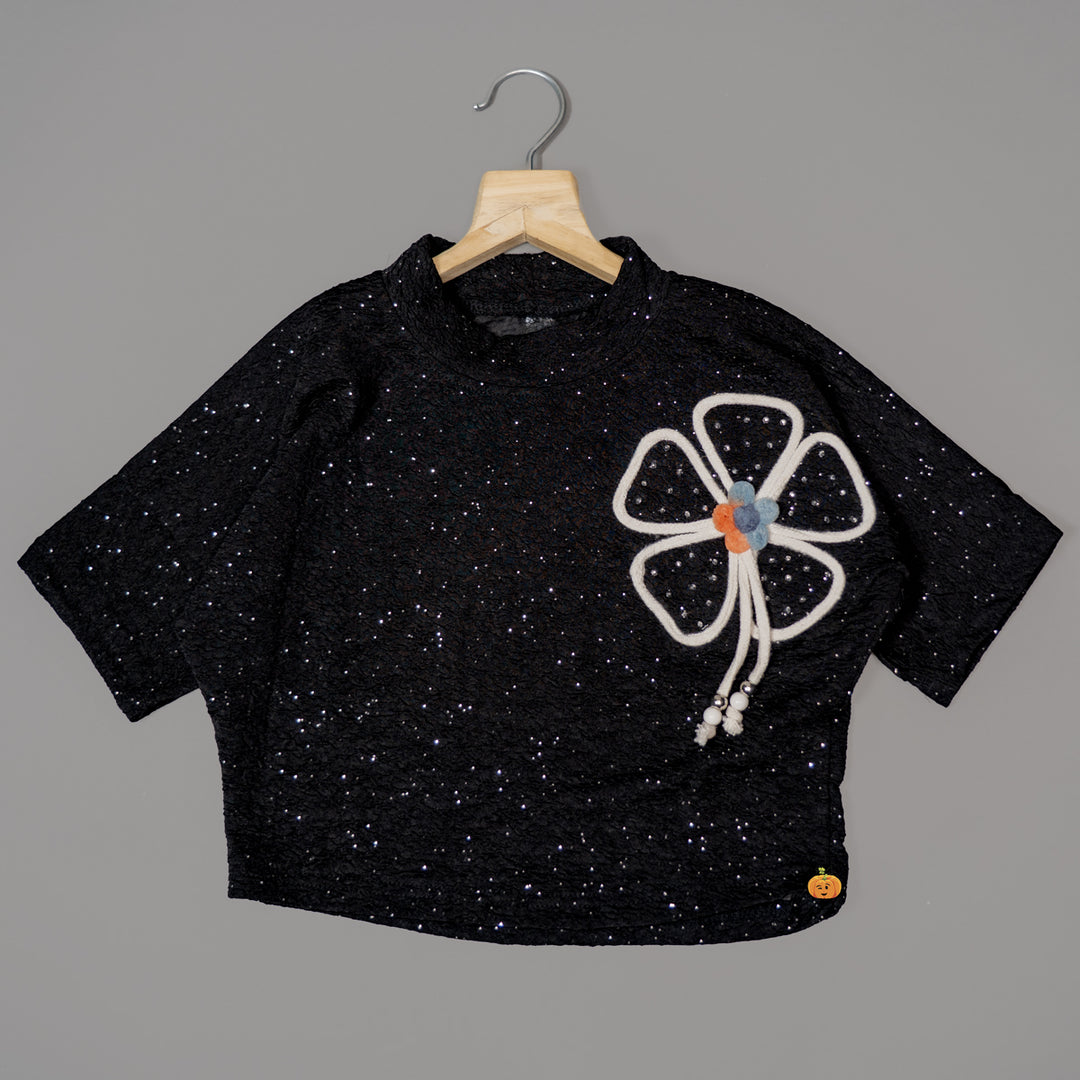 Floral Black Girl Top