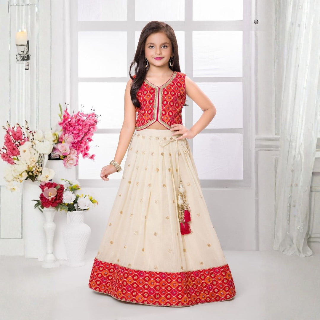 Tomato Lehenga Choli for Girls