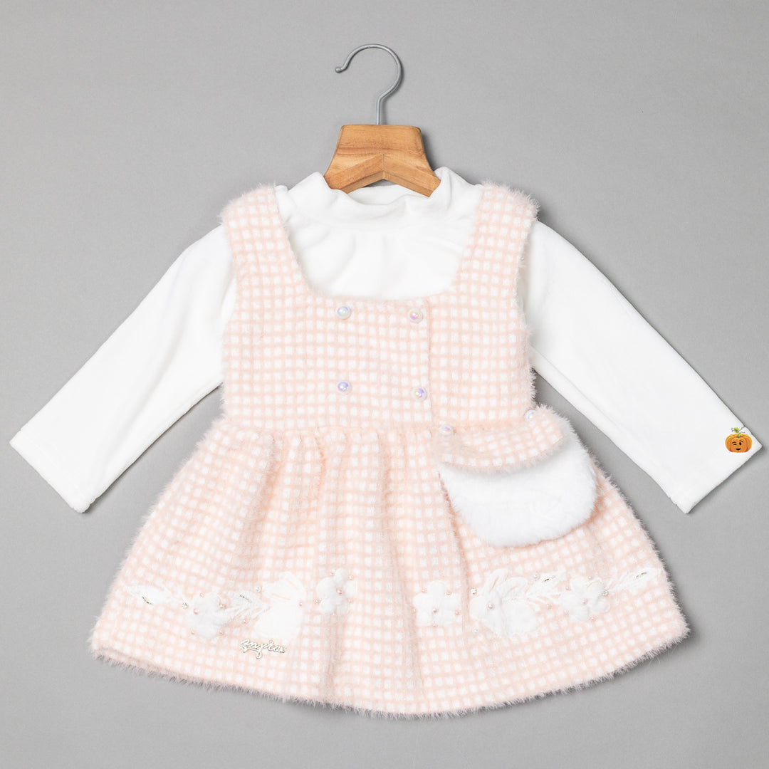 Peach Furry Midi for Girls