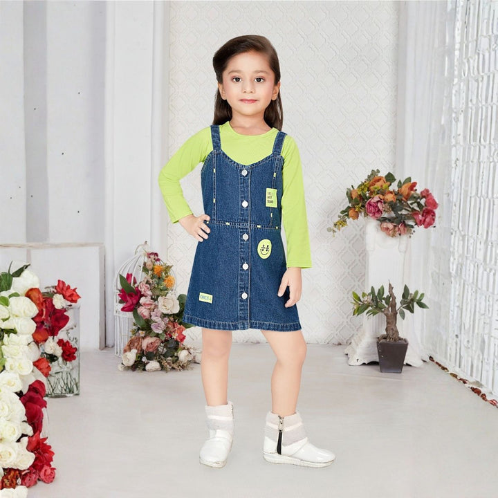 Denim Pinafore Style Girls Midi