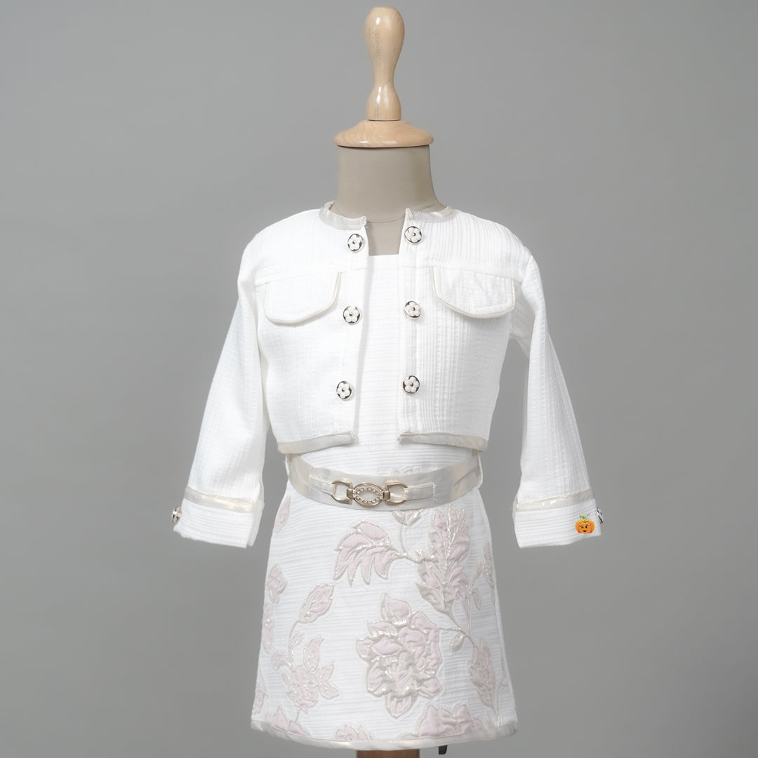 White Midi for Girls with Jacket