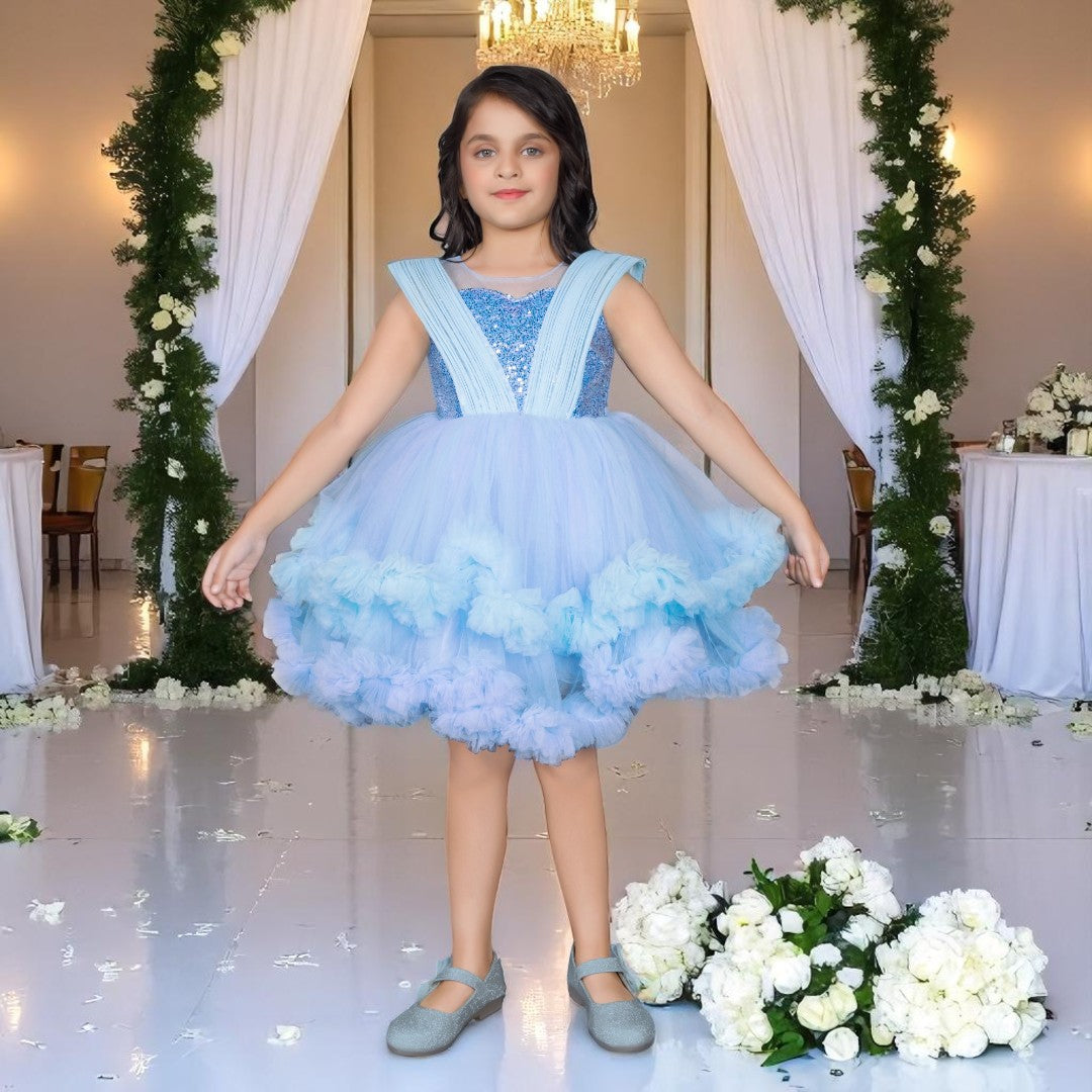 Blue Layered Girls Frock