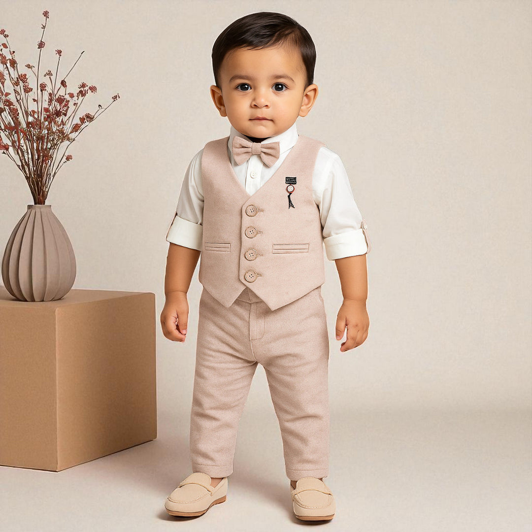 Peach Party Wear Set for Boys