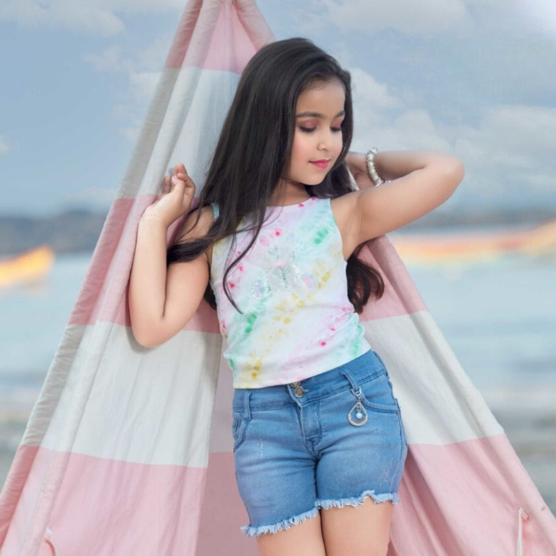 Pink Tie Dye Kids Top Front