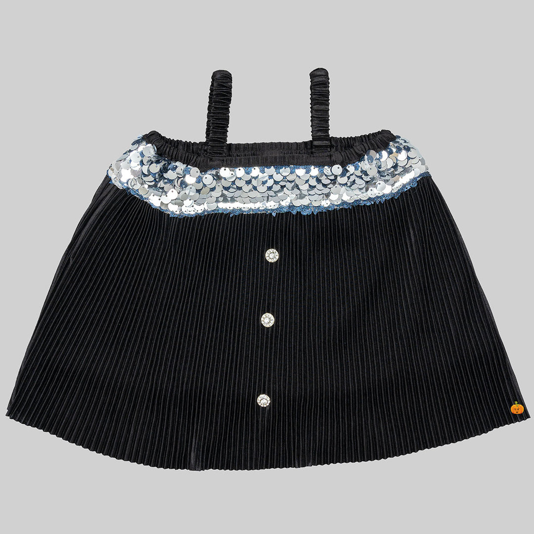 Black Off Shoulder Top for Girls Front View