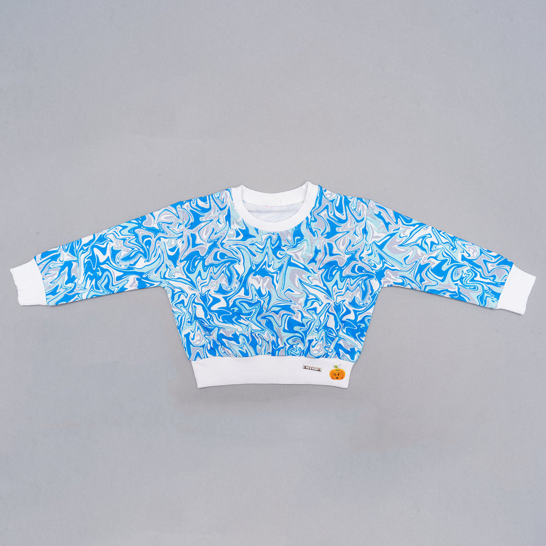 Printed Blue Top for Girls Front
