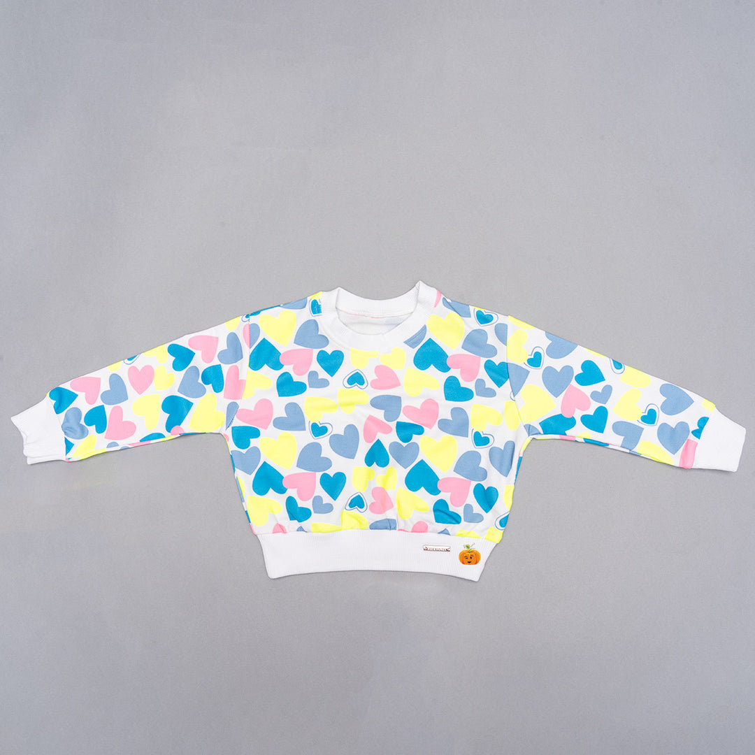 Heart Print Top for Girls Front