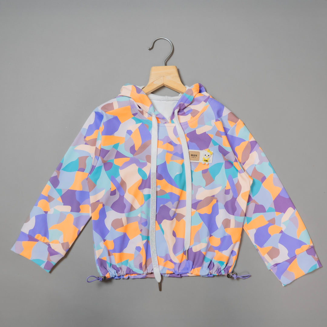 Camouflage Hoodie Top for Girls