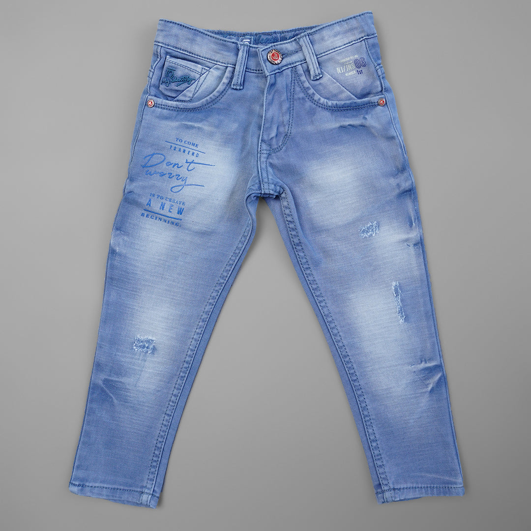 Stylish Shaded Ripped Boys Denim Jeans BL065279Blue