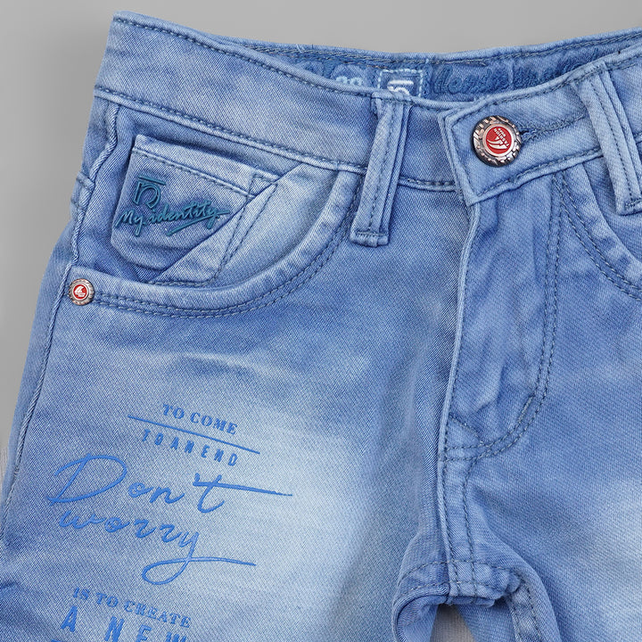 Stylish Shaded Ripped Boys Denim Jeans BL065279Blue