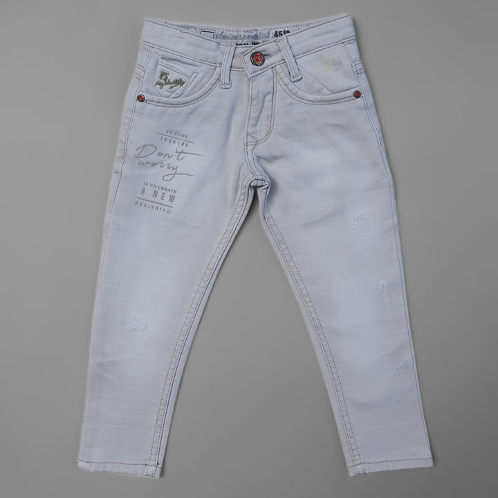 Stylish Shaded Ripped Boys Denim Jeans BL065279Light Grey