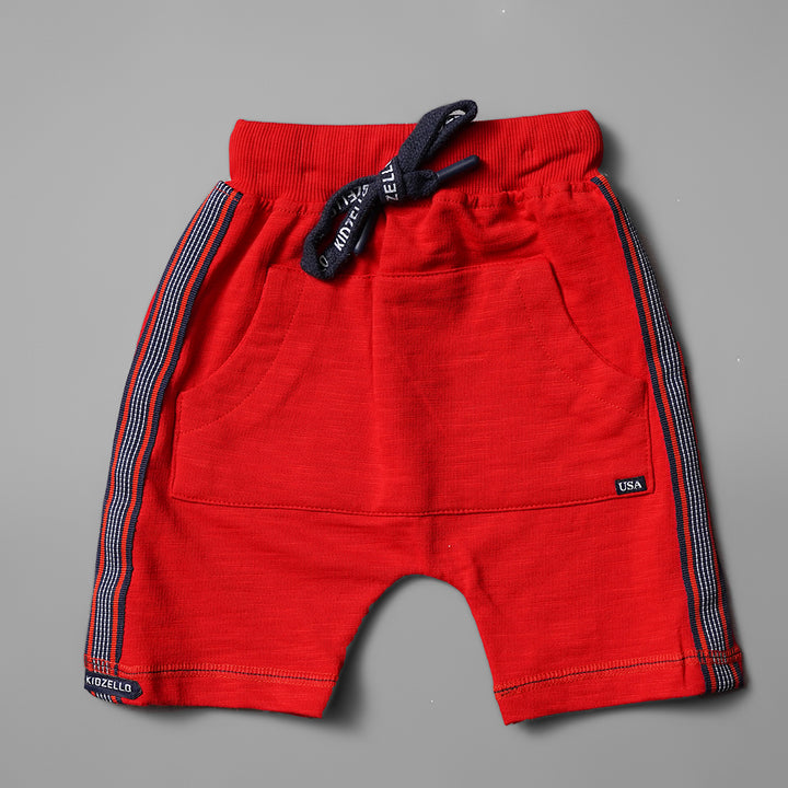 Navy Blue & Red Baba Set for Boys Front View