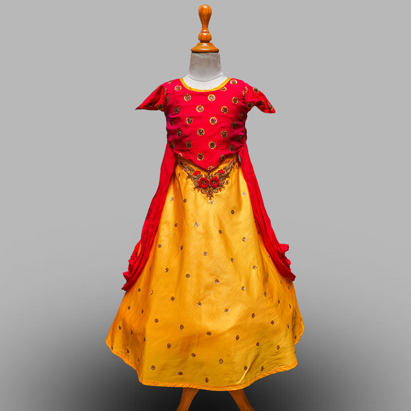 Rani Polka Dot Long Girls Gown Front View
