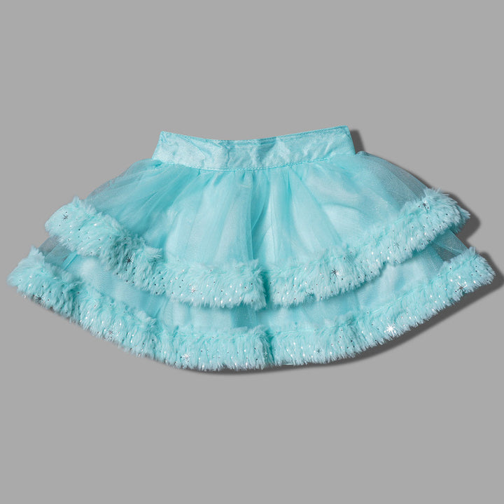Cozy Fur Western Wear For Girls And Kids GS2011/624Sky Blue