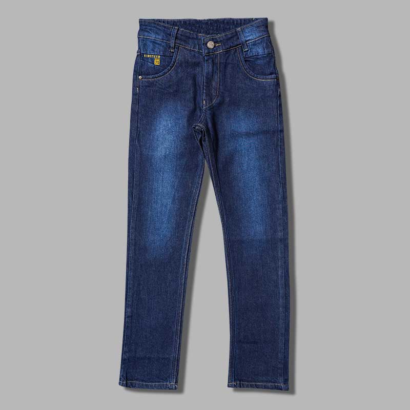 Navy Blue Denim Slim Fit Boys Jeans Front 