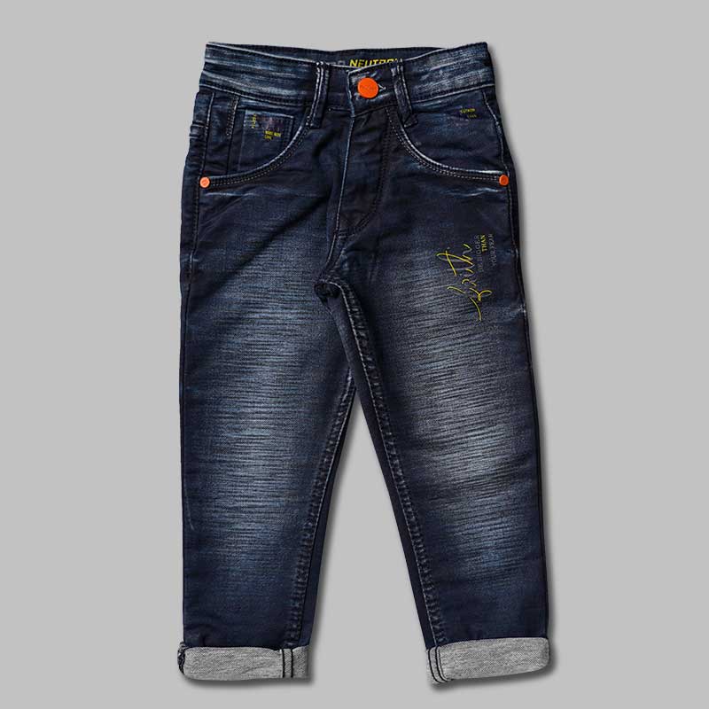 Dark Blue Reguar Fit Boys Jeans Front