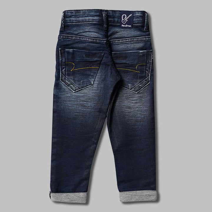 Dark Blue Reguar Fit Boys Jeans Back