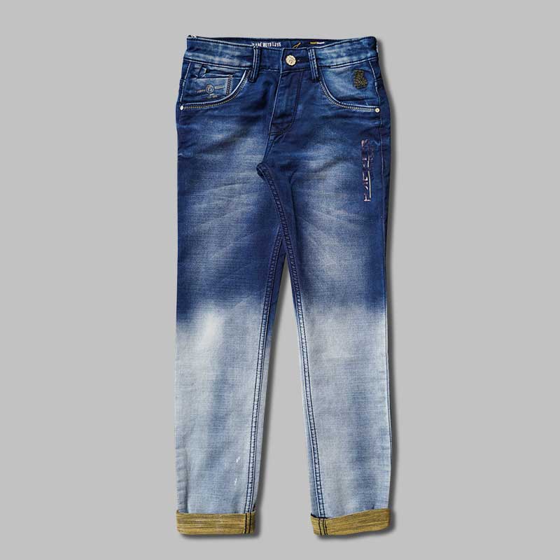Blue & Grey Fix Wait Boys Jeans  Front 