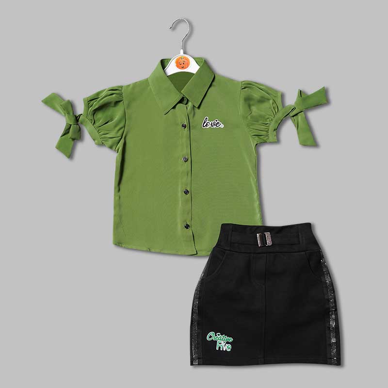 Western Wear For Girls And Kids With Soft Fabric GS205359Green