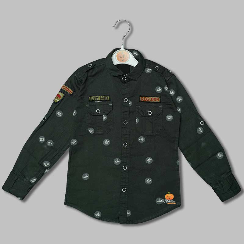 Solid Printed Shirts for Boys Front View