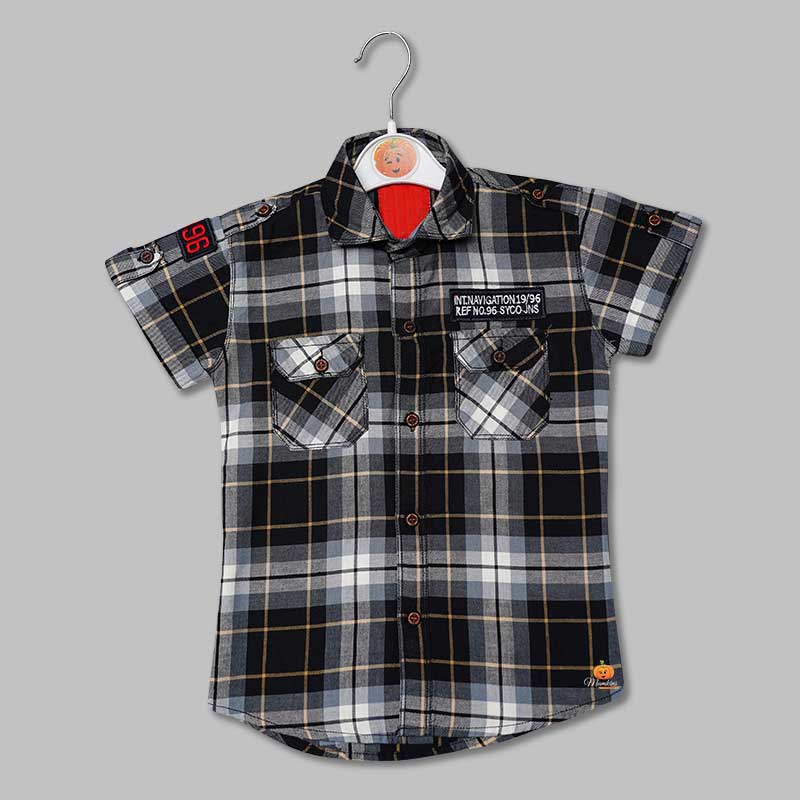 Red Black Checked Shirts for Boys - Main Image
