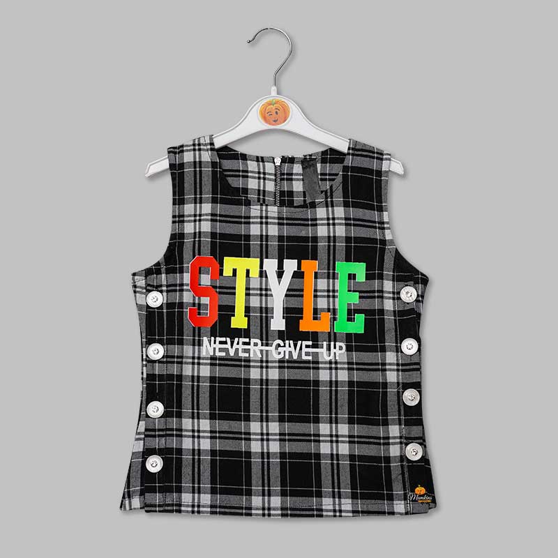 Black & Blue Top for Girls Front View