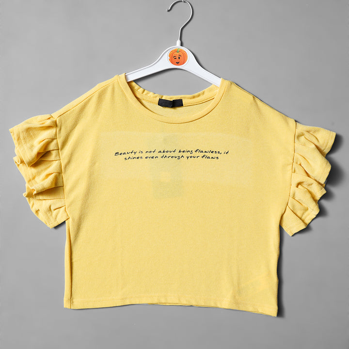 Yellow Top for Girls Front View
