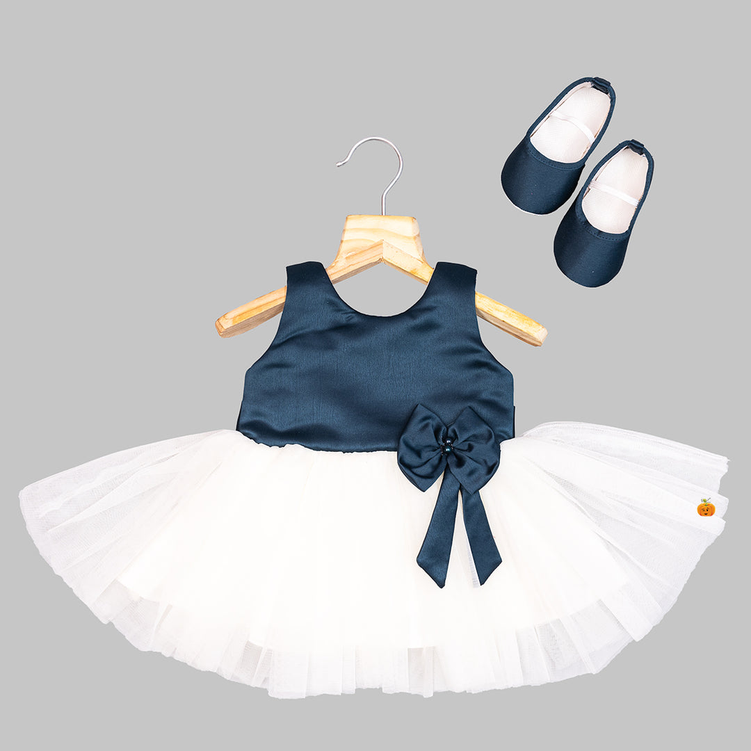 Rama Baby Frock with Shoes Front View
