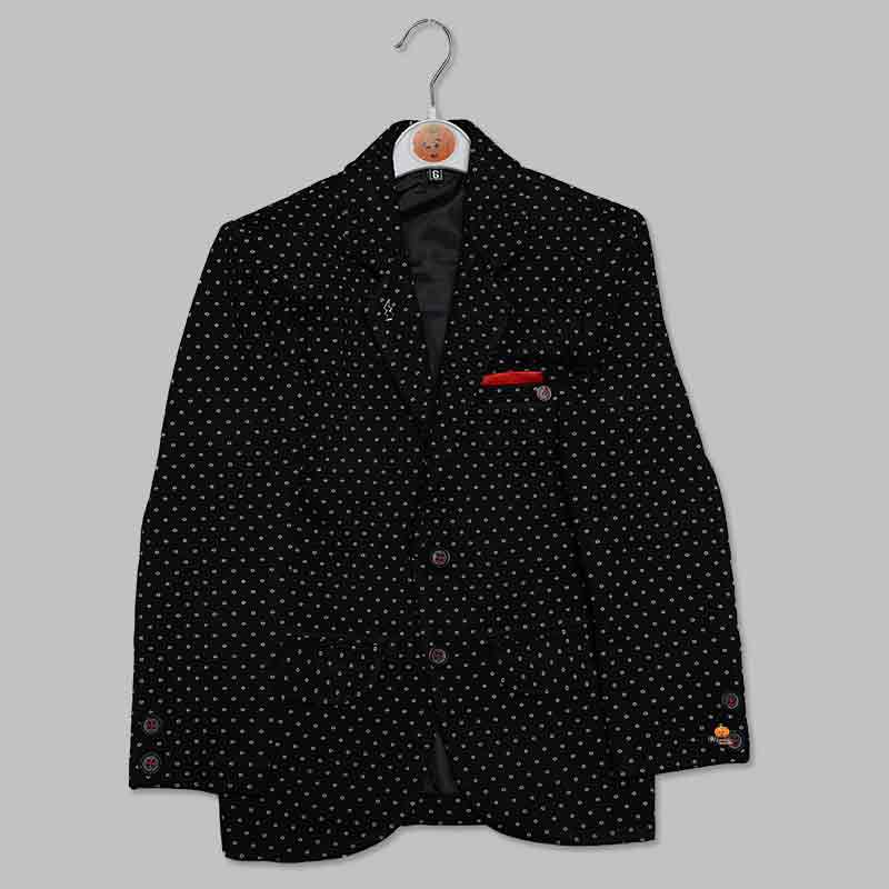 Black Blazer For Boys and Kids Front View
