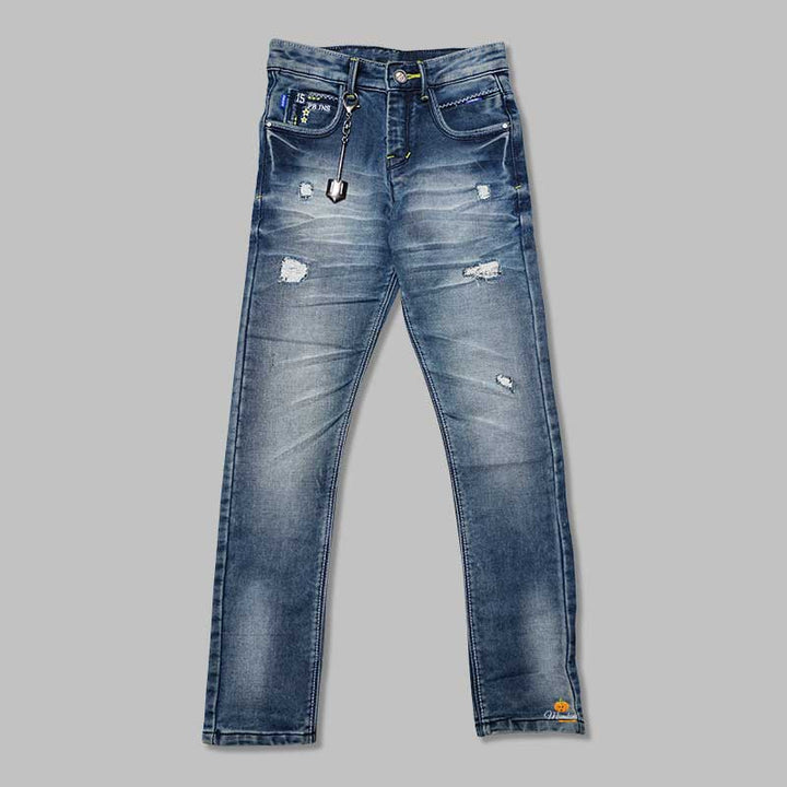 Light Blue Ripped Jeans for Boys Front